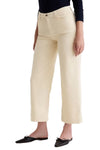 Saige Wide Leg Crop Corduroy in Opal Stone