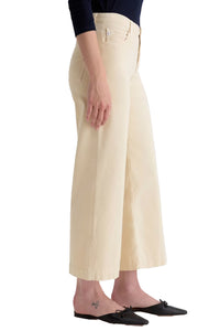 Saige Wide Leg Crop Corduroy in Opal Stone