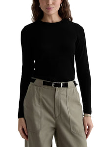 Julia Long Sleeve Tee in Super Black