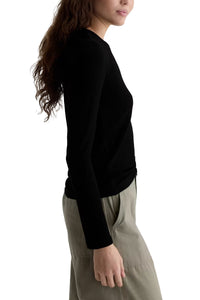 Julia Long Sleeve Tee in Super Black