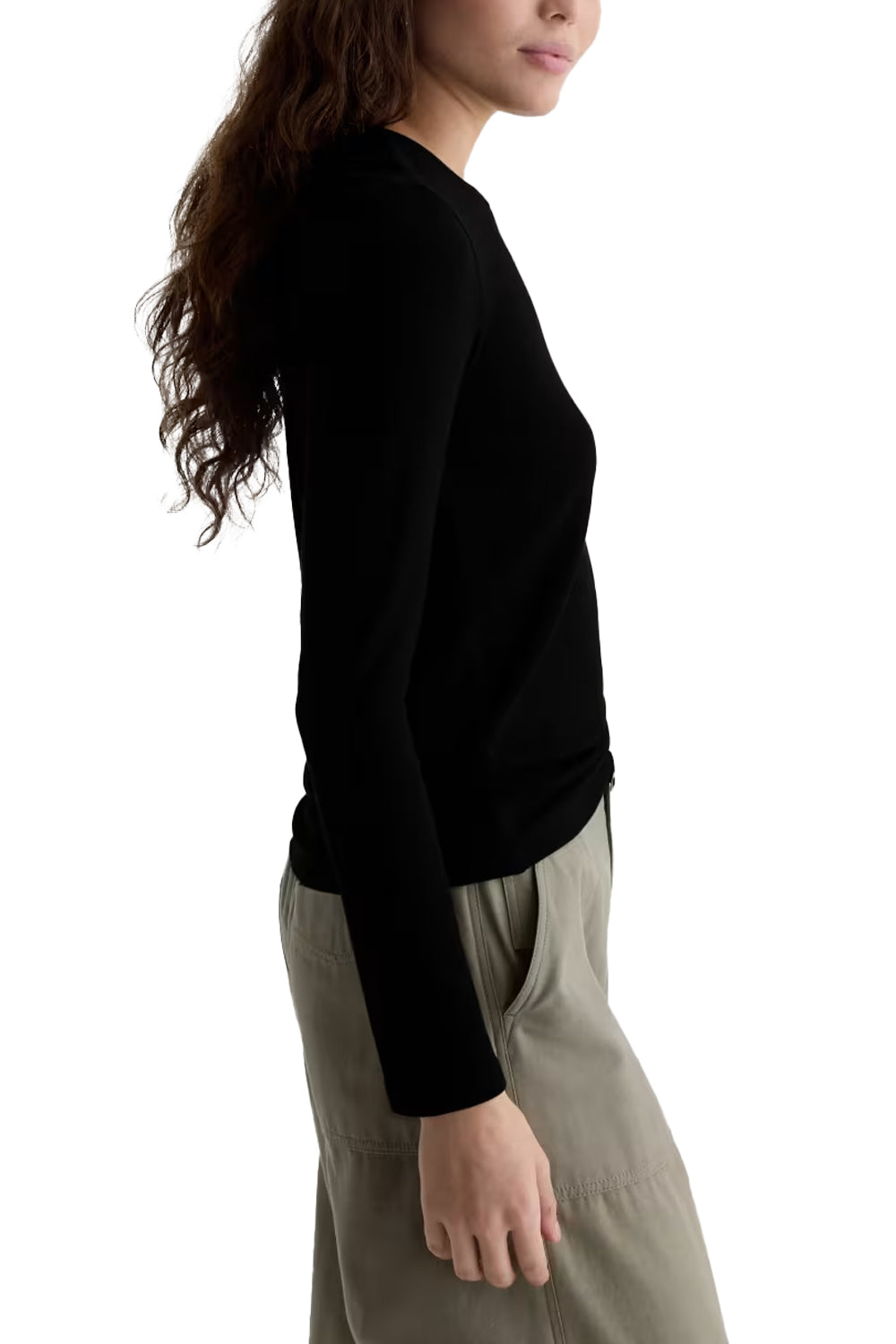 Julia Long Sleeve Tee in Super Black