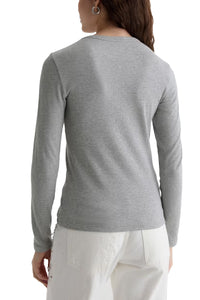 Julia Long Sleeve Tee in Heather Grey