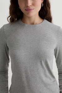 Julia Long Sleeve Tee in Heather Grey