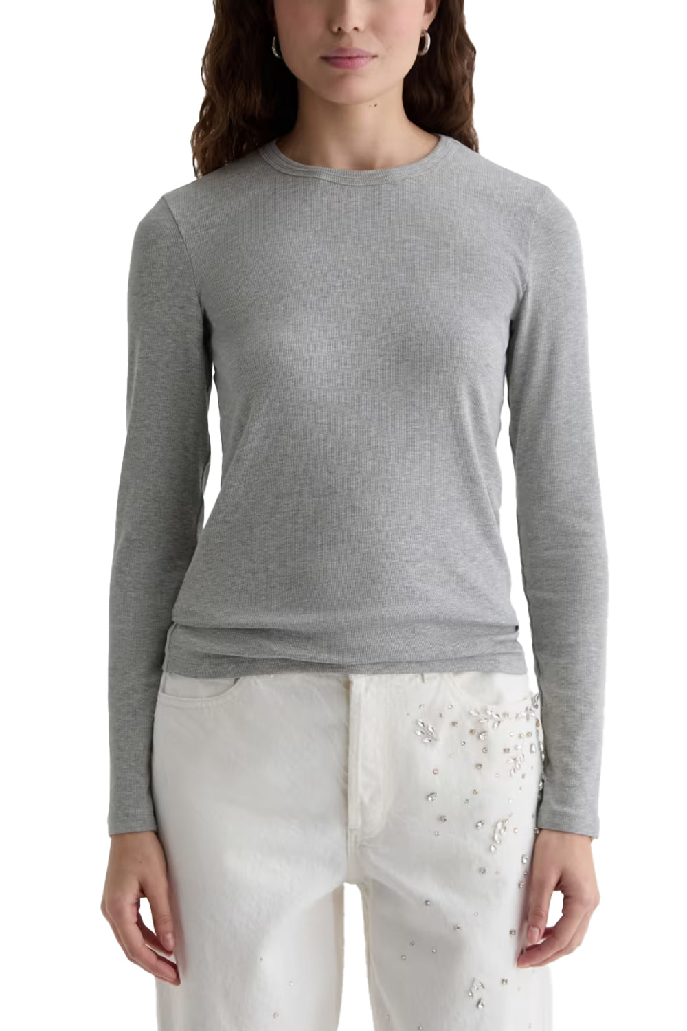 Julia Long Sleeve Tee in Heather Grey