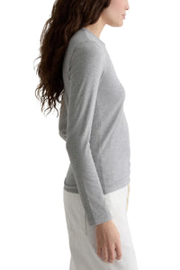 Julia Long Sleeve Tee in Heather Grey