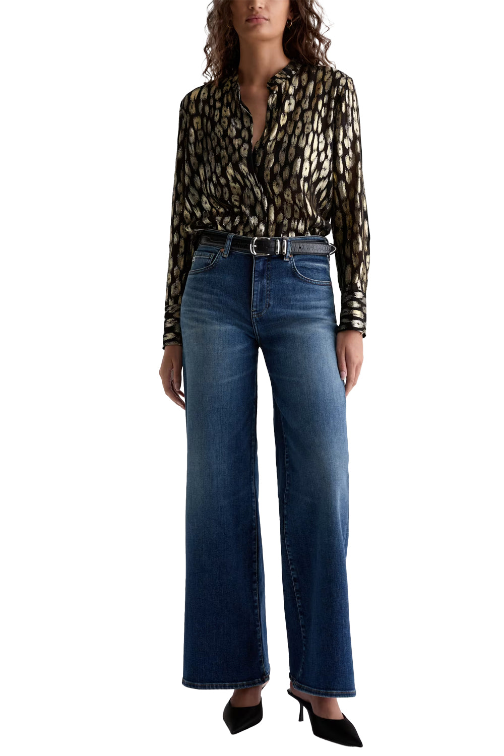 Saige Wide Leg Jean in 14 Years Bluegrass