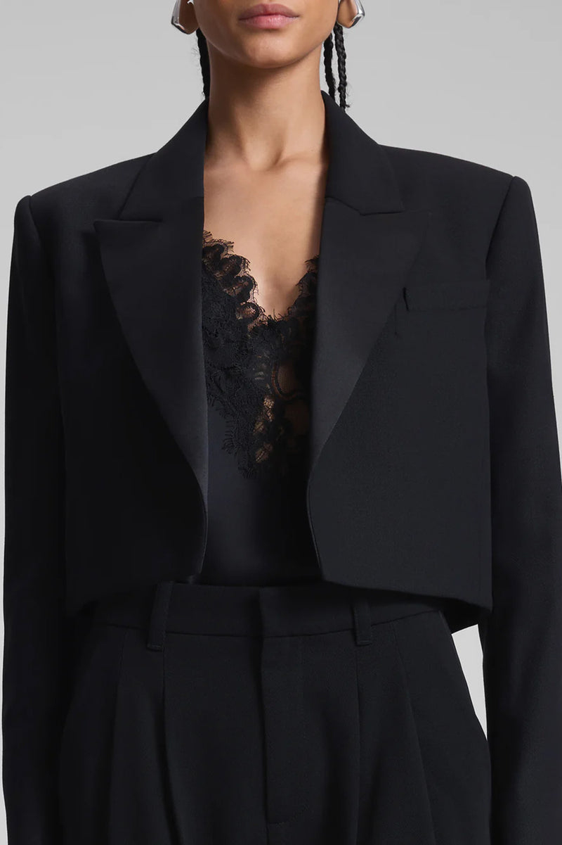 Anderson Cropped Tux Jacket in Black