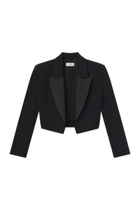 Anderson Cropped Tux Jacket in Black