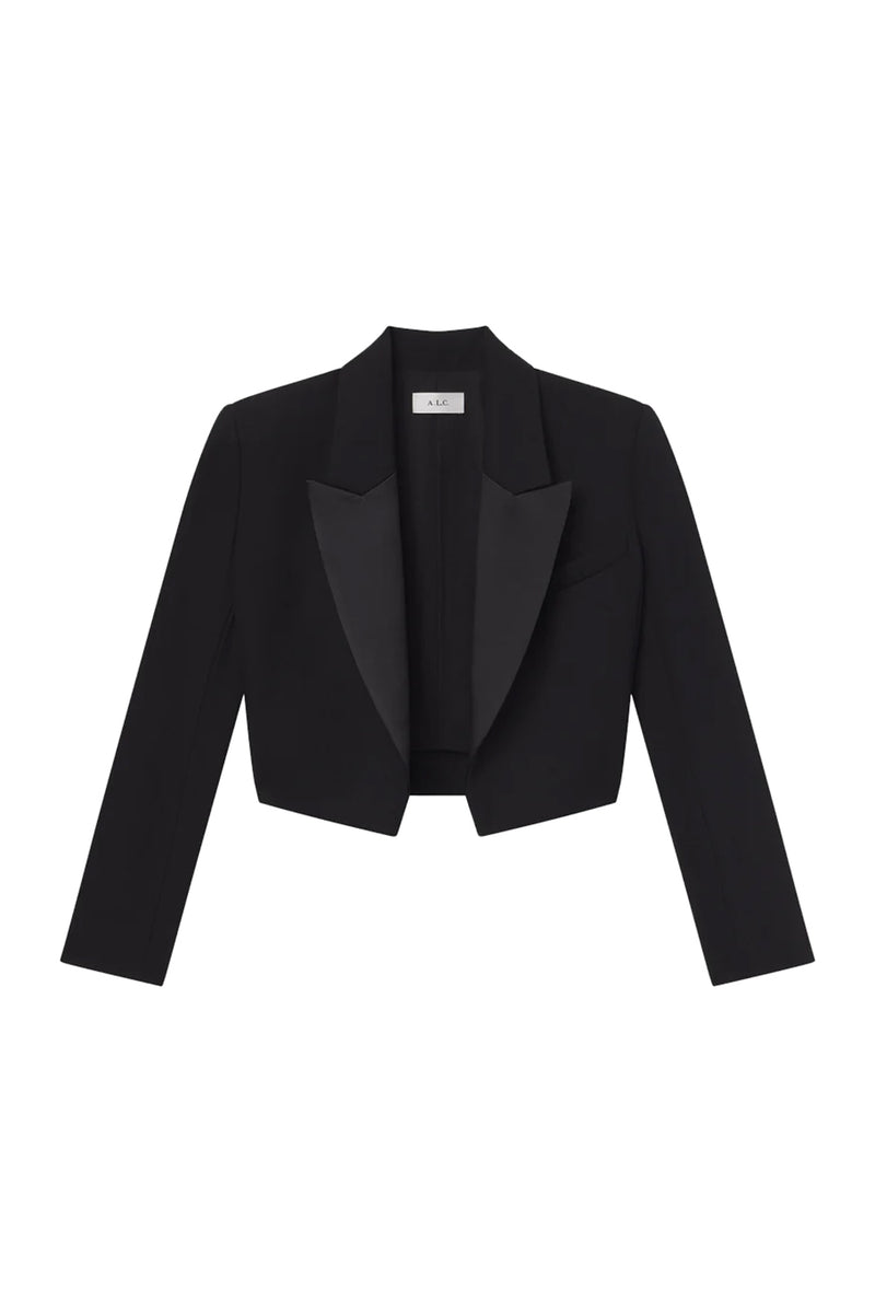 Anderson Cropped Tux Jacket in Black