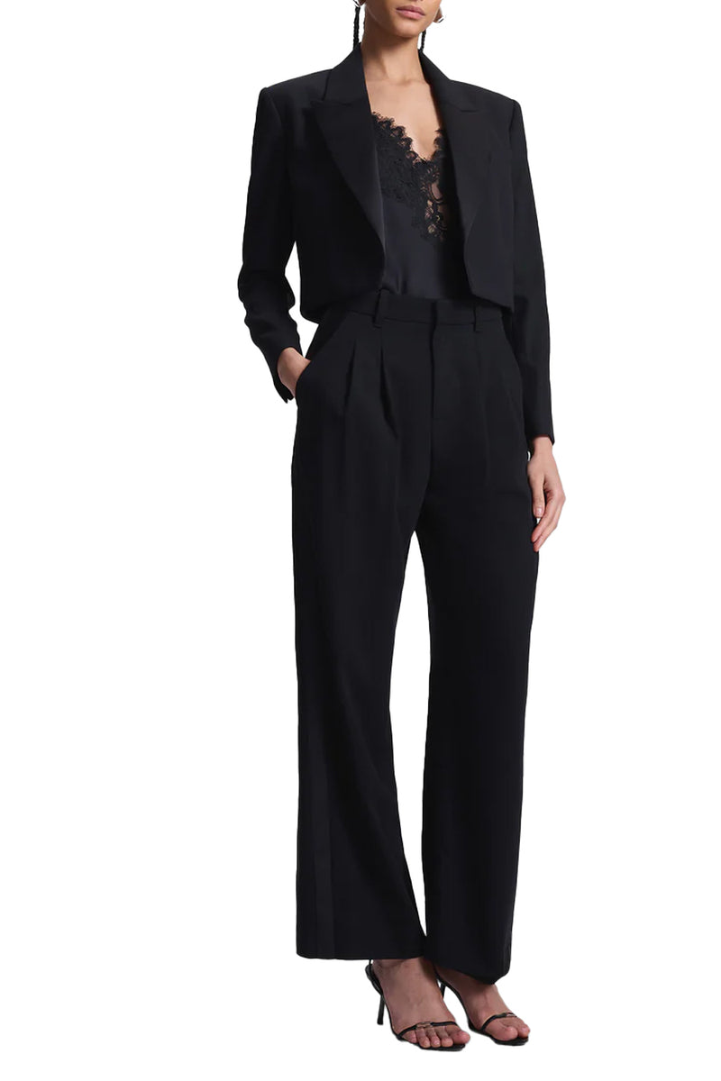 Anderson Cropped Tux Jacket in Black