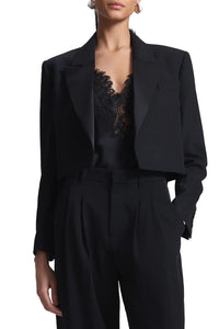 Anderson Cropped Tux Jacket in Black