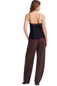 Annabelle Silk and Lace Camisole Top in Black