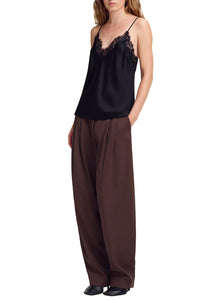 Annabelle Silk and Lace Camisole Top in Black