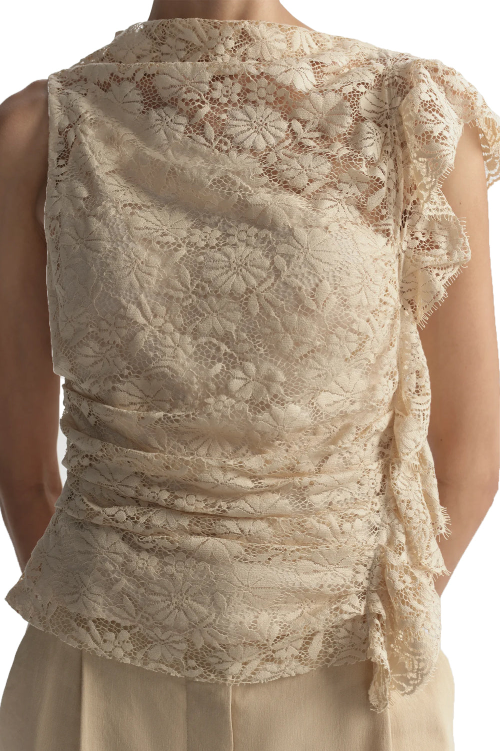 Astrid Lace Top in Crema Dolce