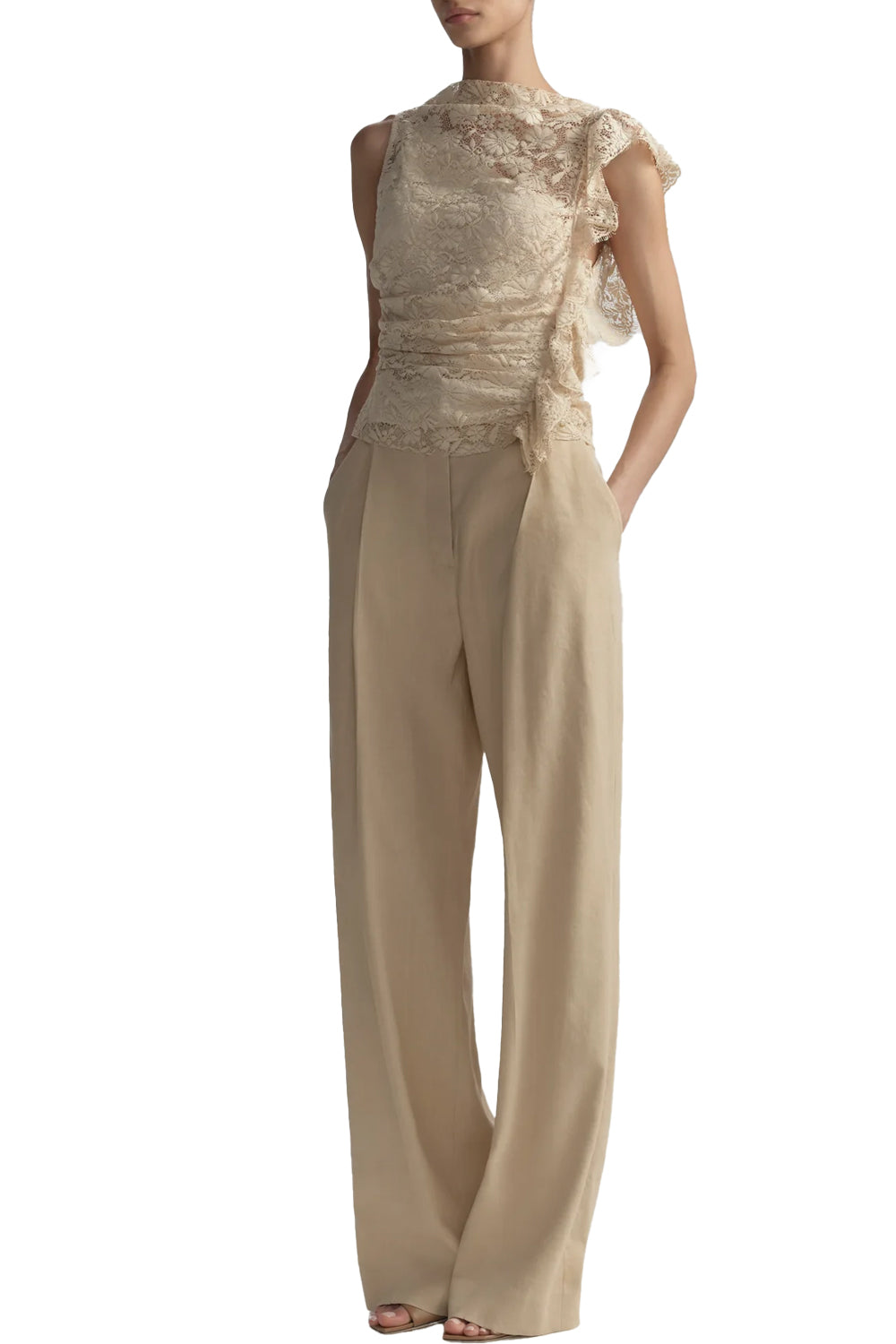 Astrid Lace Top in Crema Dolce