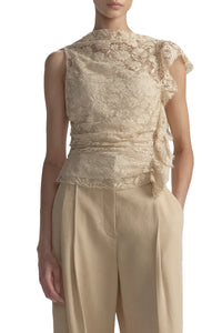 Astrid Lace Top in Crema Dolce