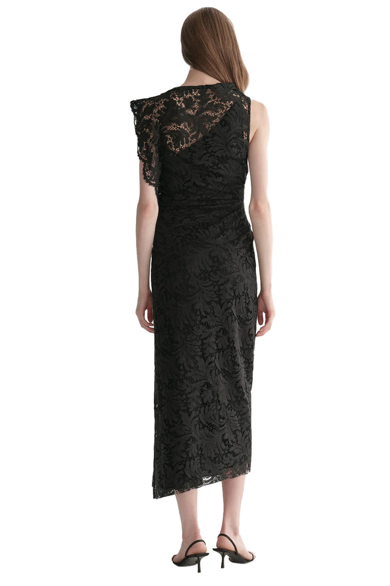 Astrid Lace Midi Dress in Black