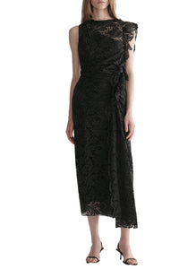 Astrid Lace Midi Dress in Black