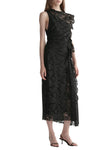 Astrid Lace Midi Dress in Black