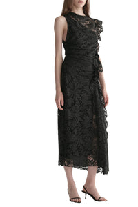 Astrid Lace Midi Dress in Black