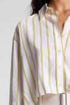 Maude Cropped Silk Shirt in Canary