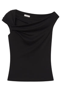 Cece Off-Shoulder Tee in Black