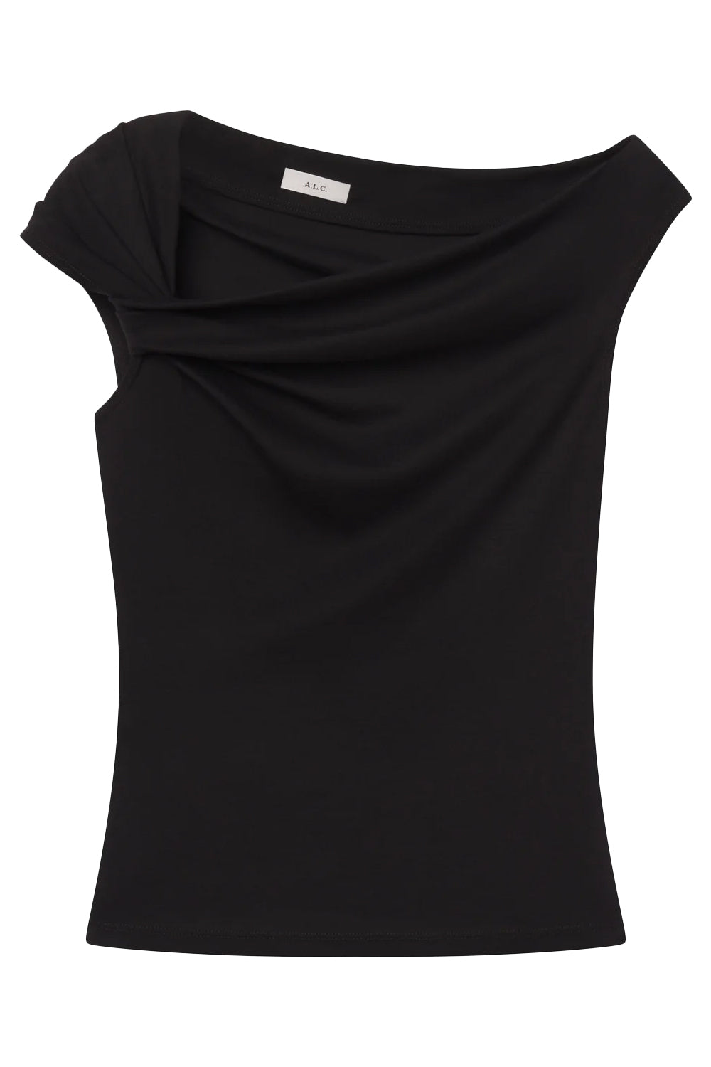 Cece Off-Shoulder Tee in Black