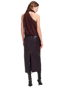 Celeste Silk Top in Coffee