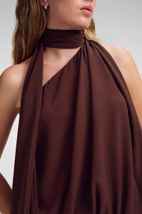 Celeste Silk Top in Coffee