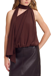 Celeste Silk Top in Coffee