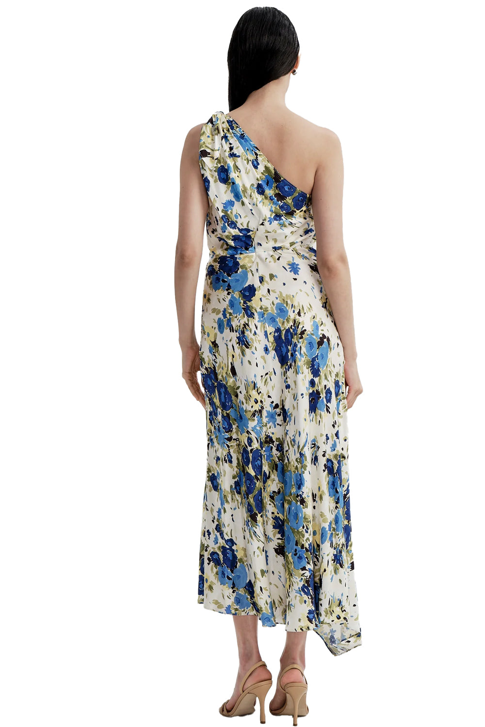 Eliana One Shoulder Midi Dress in Butter Capri Multi