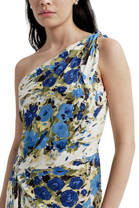 Eliana One Shoulder Midi Dress in Butter Capri Multi