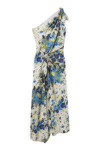 Eliana One Shoulder Midi Dress in Butter Capri Multi