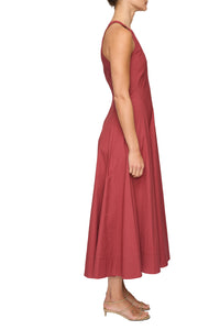 Gemma Stretch Cotton Midi Dress in Apple Butter