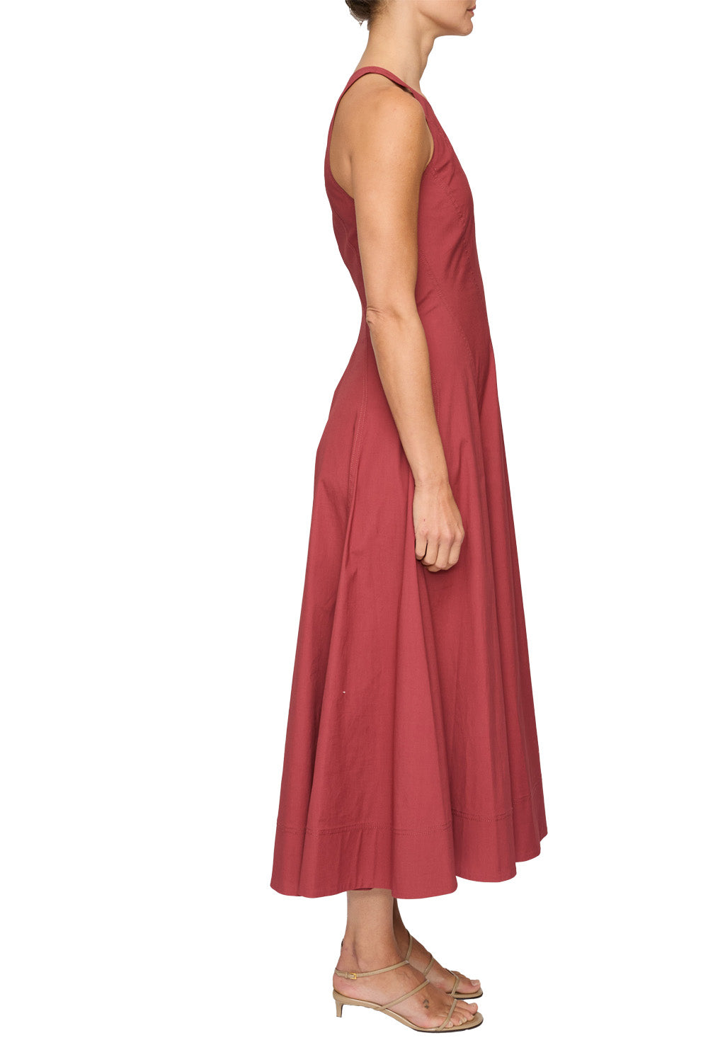 Gemma Stretch Cotton Midi Dress in Apple Butter