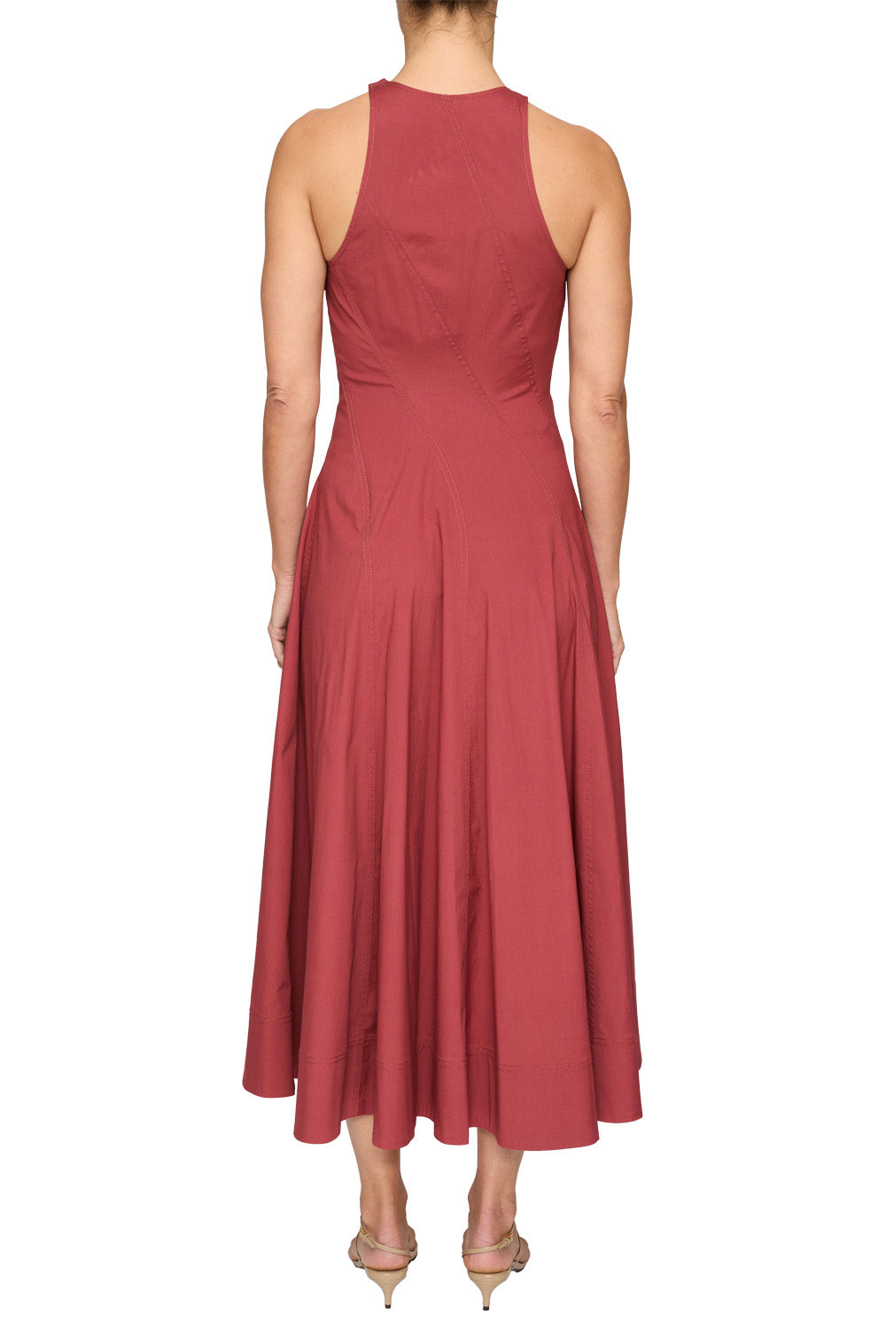 Gemma Stretch Cotton Midi Dress in Apple Butter