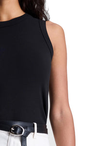 Hadley Cotton Rib Tank in Black
