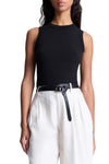 Hadley Cotton Rib Tank in Black