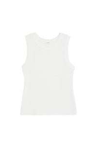 Hadley Cotton Rib Tank in White