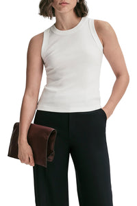 Hadley Cotton Rib Tank in White