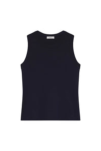 Hadley Cotton Rib Tank in Maritime Navy