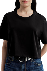 Kali Relaxed Crop Tee in Black