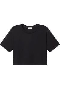 Kali Relaxed Crop Tee in Black
