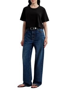 Kali Relaxed Crop Tee in Black