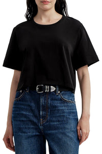 Kali Relaxed Crop Tee in Black