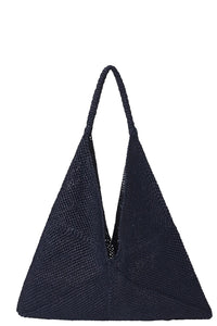 Sid Raffia Bag in Midnight Blue