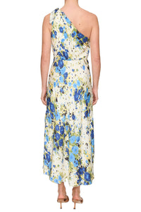 Eliana One Shoulder Midi Dress in Butter Capri Multi