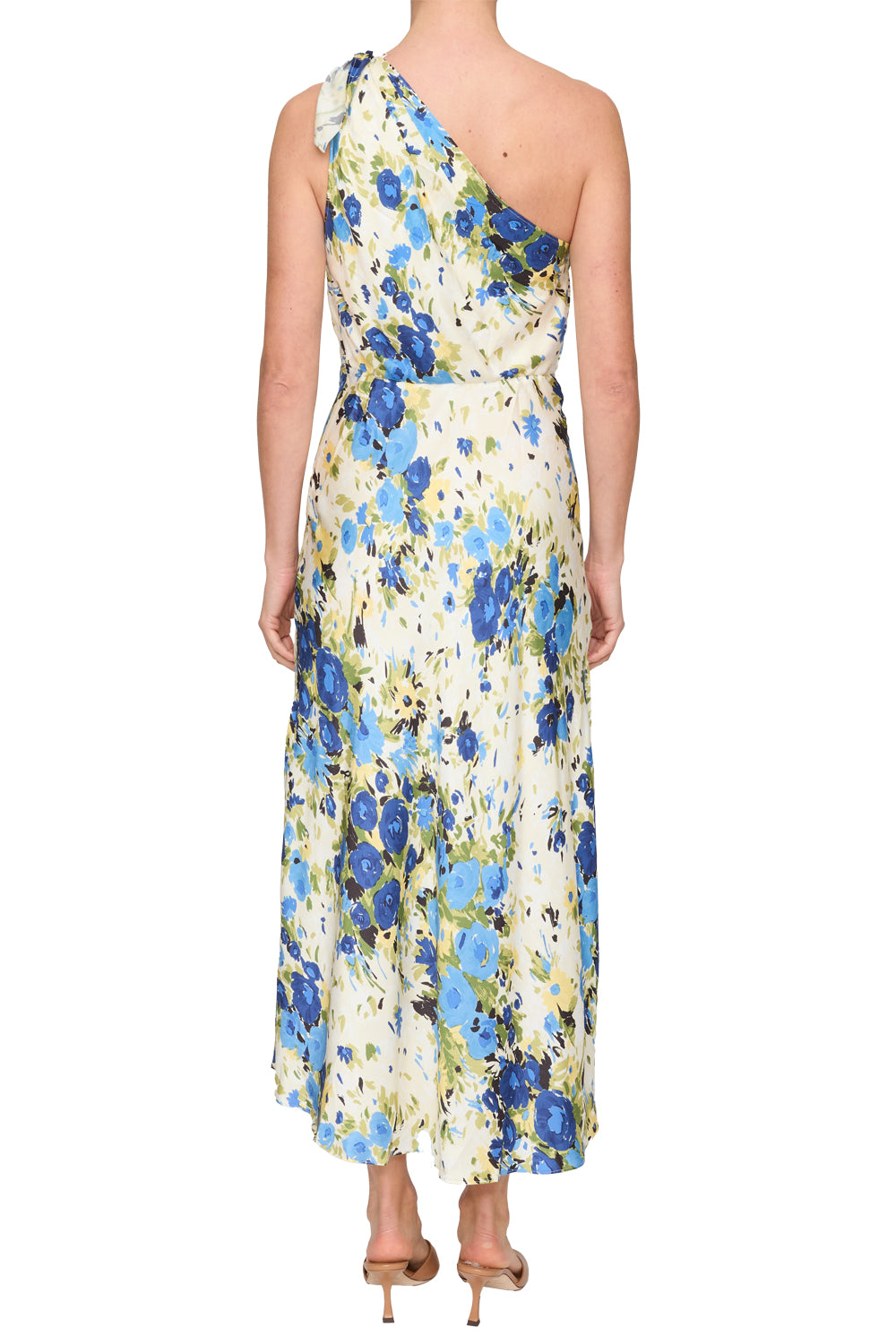 Eliana One Shoulder Midi Dress in Butter Capri Multi