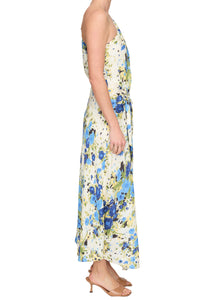 Eliana One Shoulder Midi Dress in Butter Capri Multi