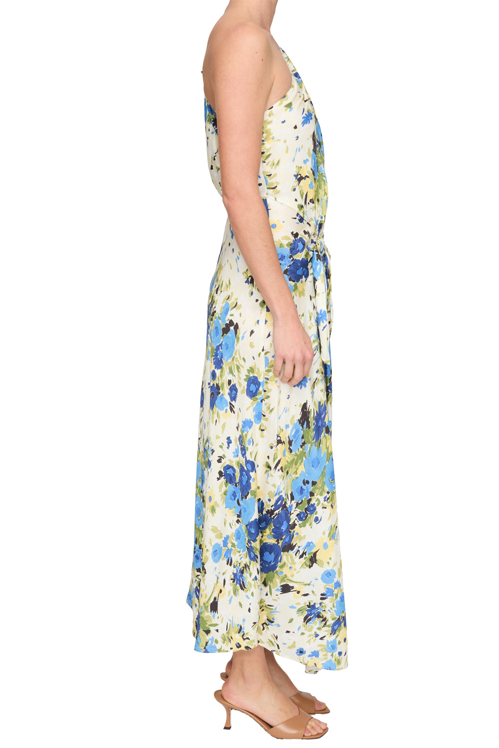Eliana One Shoulder Midi Dress in Butter Capri Multi